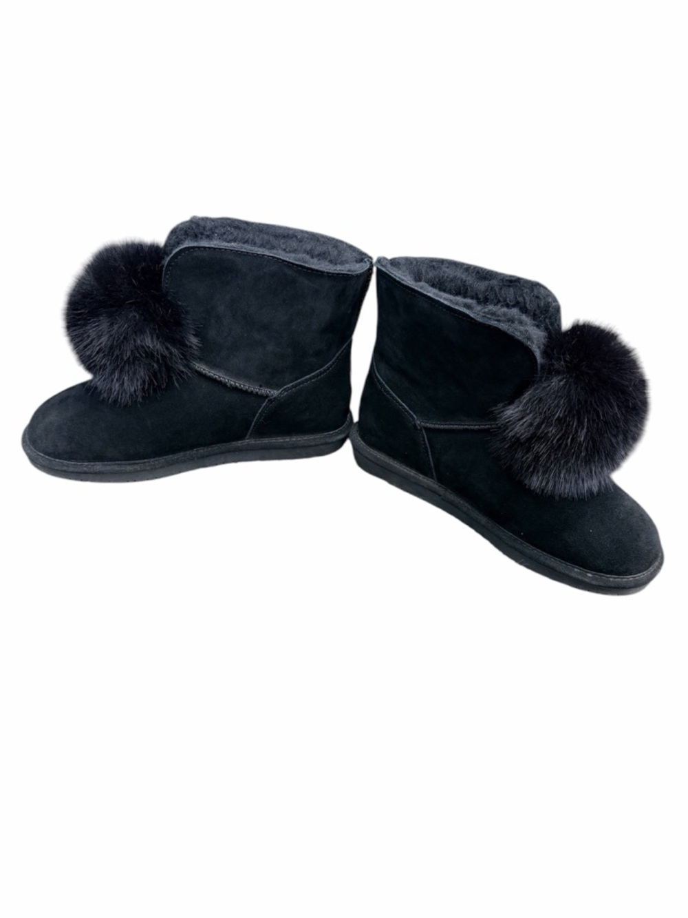 BEARPAW Black Pom Slip In Boots - Picture 5 of 8